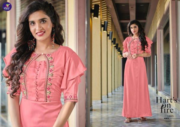 Vitara Siyona 2 Satin With Embroidery Fancy Long Kurti